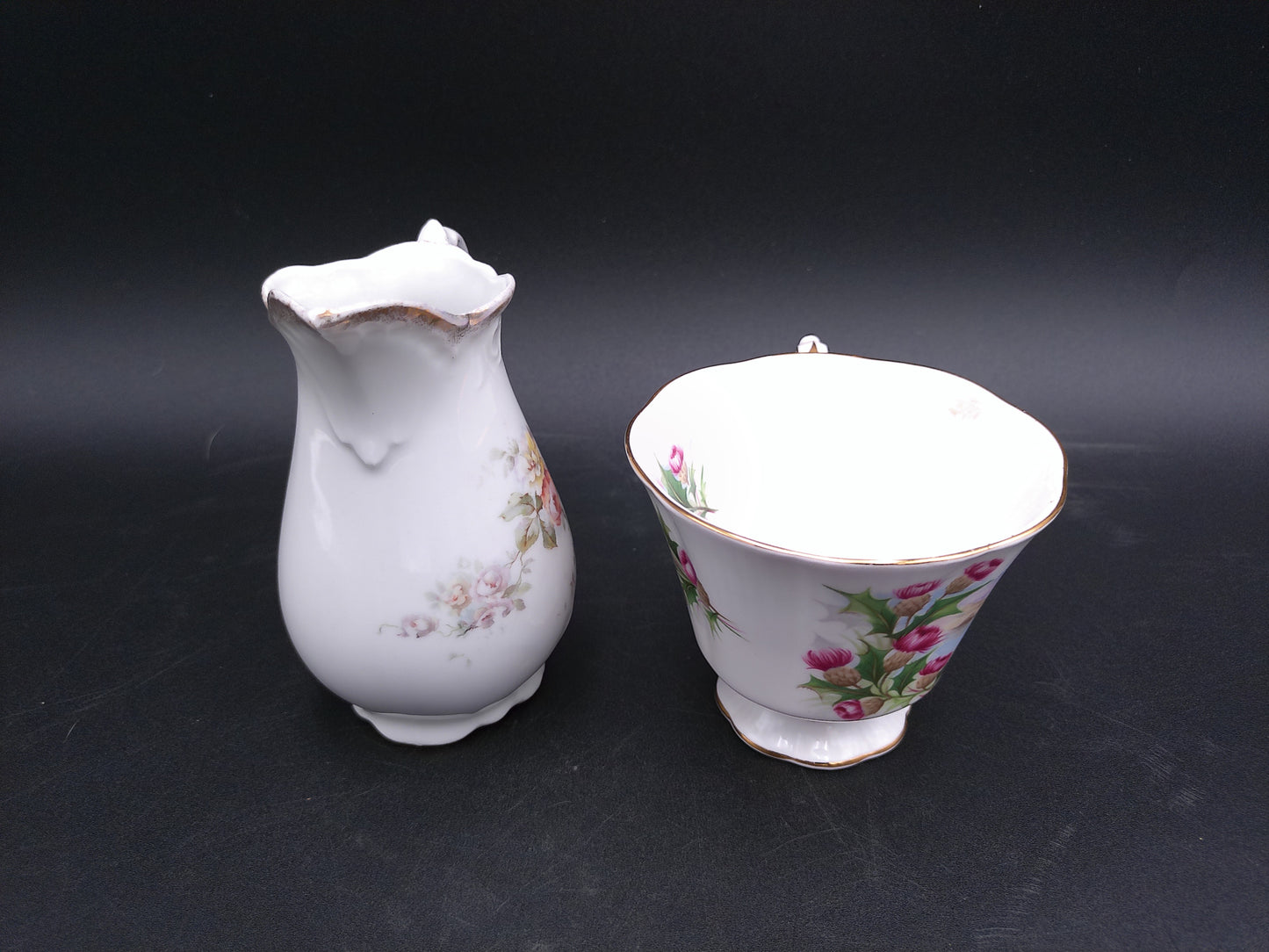 Royal Albert Bone China Tea Cup and other brand Decorative Picher with Royal Floral Decor