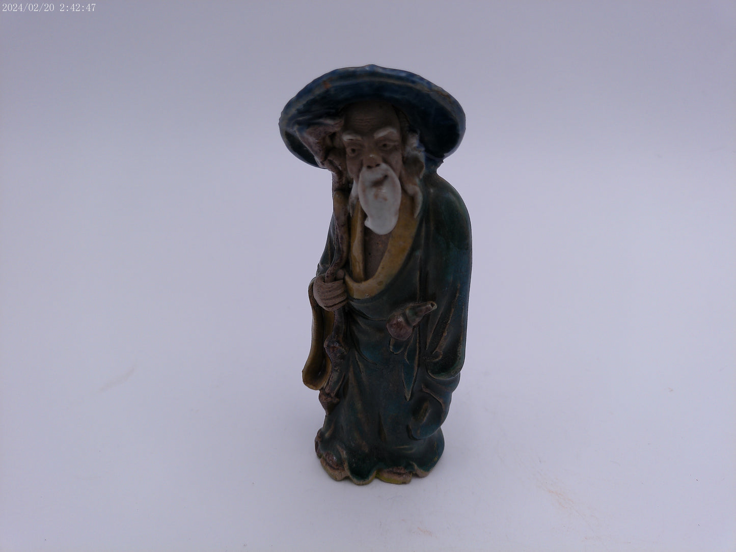 Chinese Mud Men With Bottle Statue Vintage