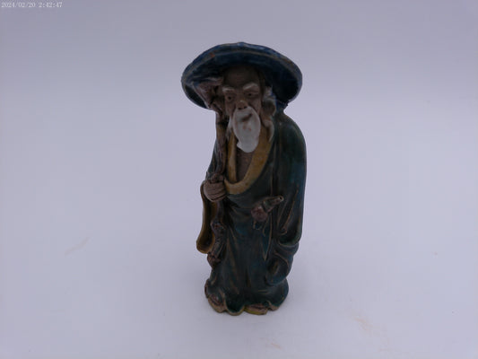 Chinese Mud Men With Bottle Statue Vintage