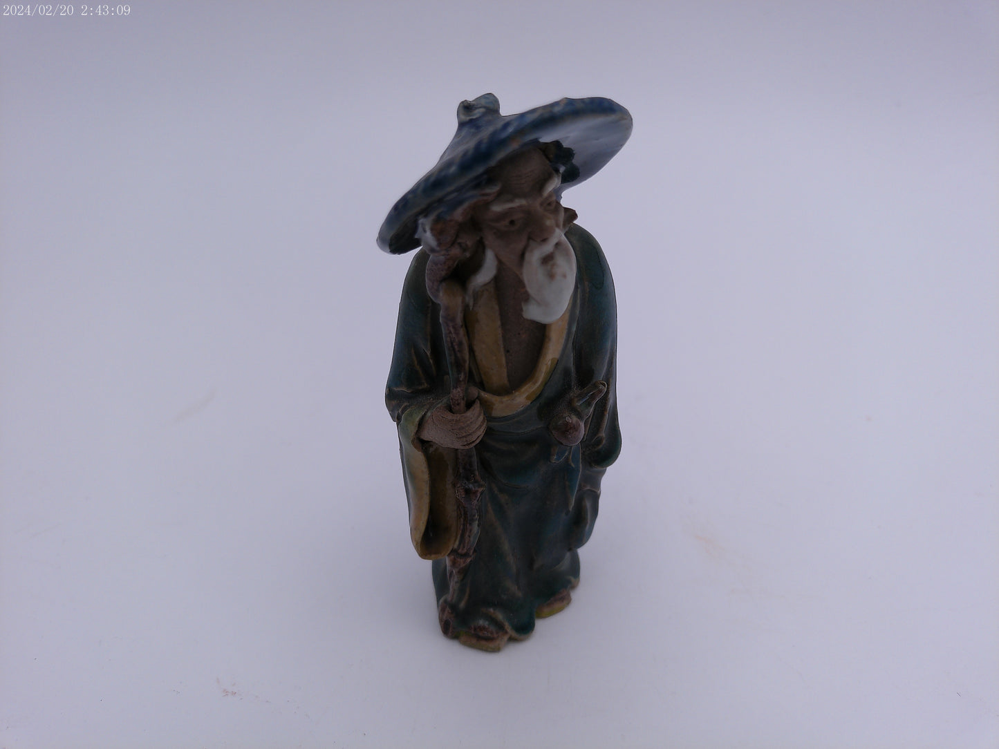 Chinese Mud Men With Bottle Statue Vintage