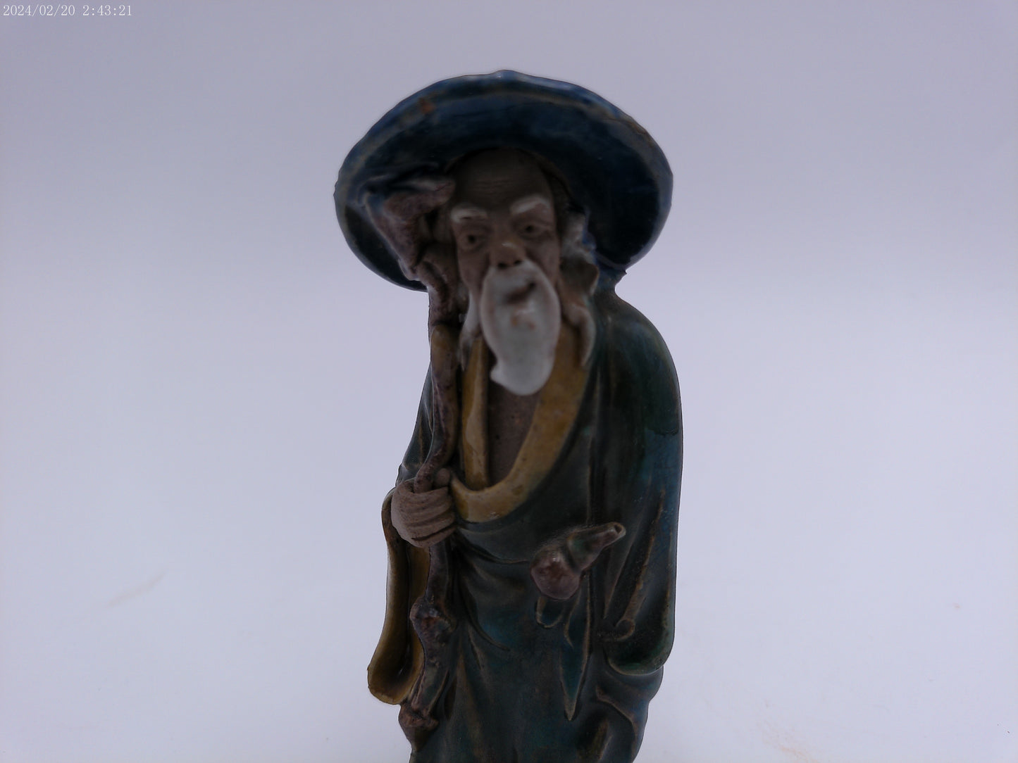 Chinese Mud Men With Bottle Statue Vintage