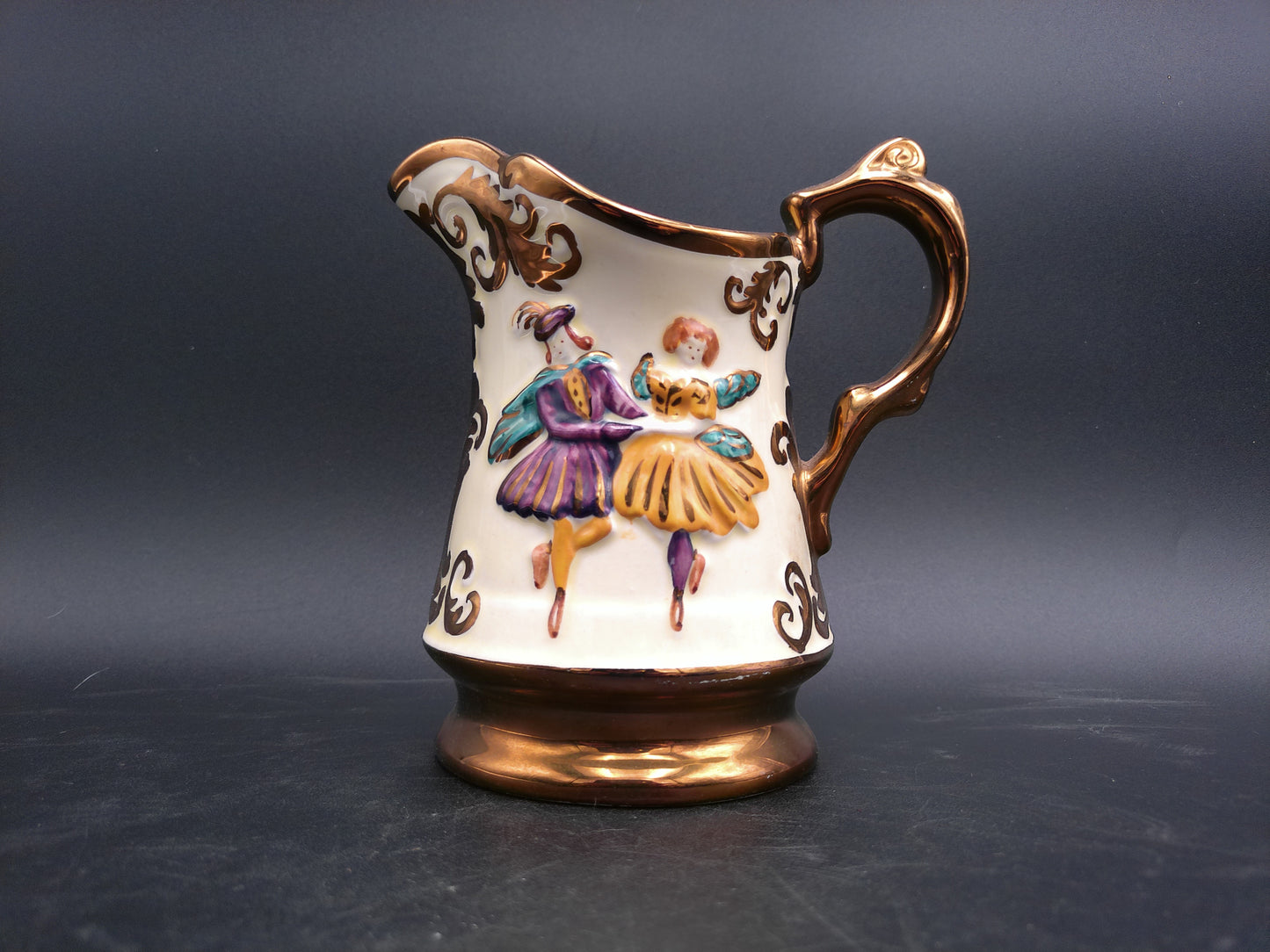 Pottery Wade Festival England Small Milk Pitcher or Creamer Dancer design Vintage