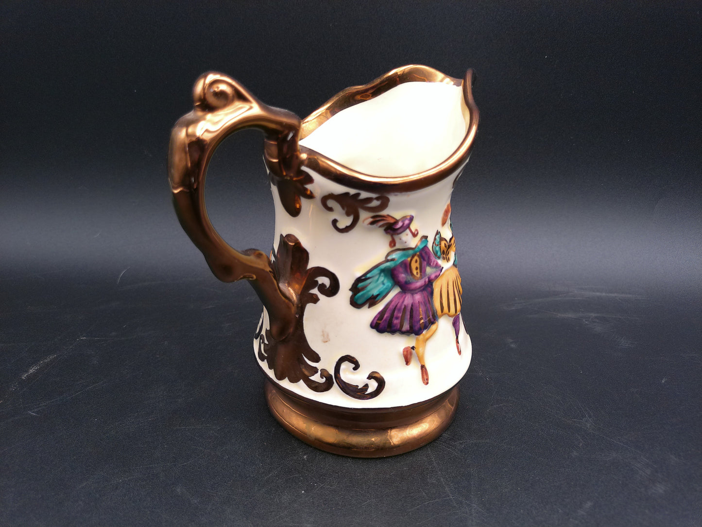 Pottery Wade Festival England Small Milk Pitcher or Creamer Dancer design Vintage