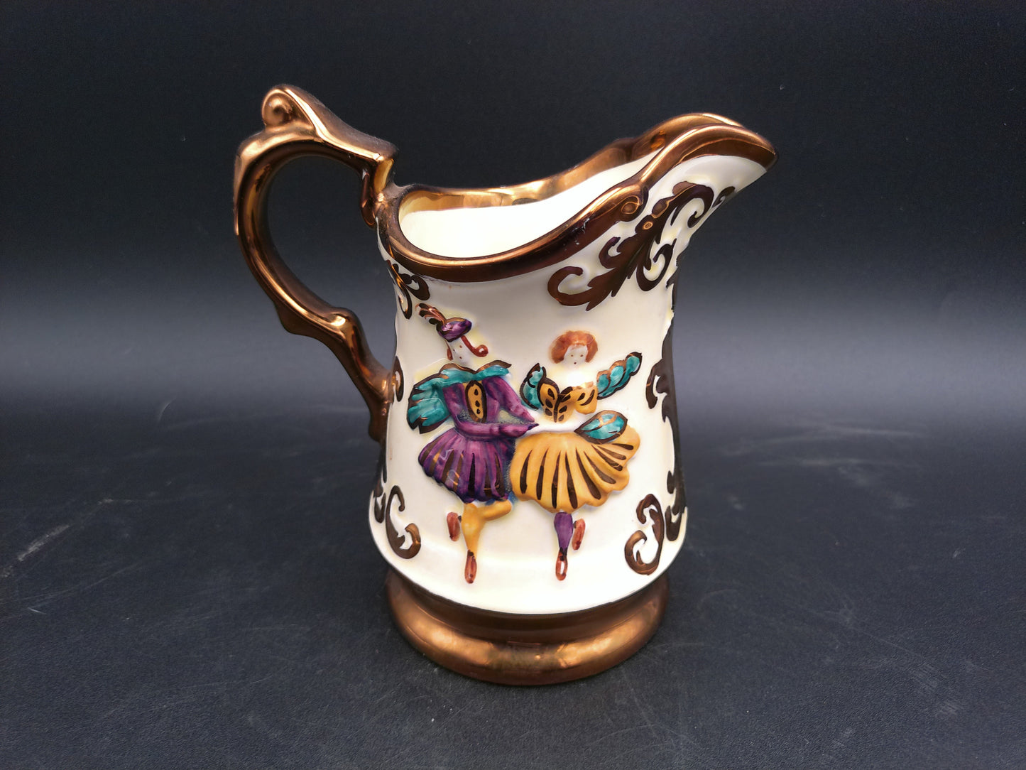 Pottery Wade Festival England Small Milk Pitcher or Creamer Dancer design Vintage