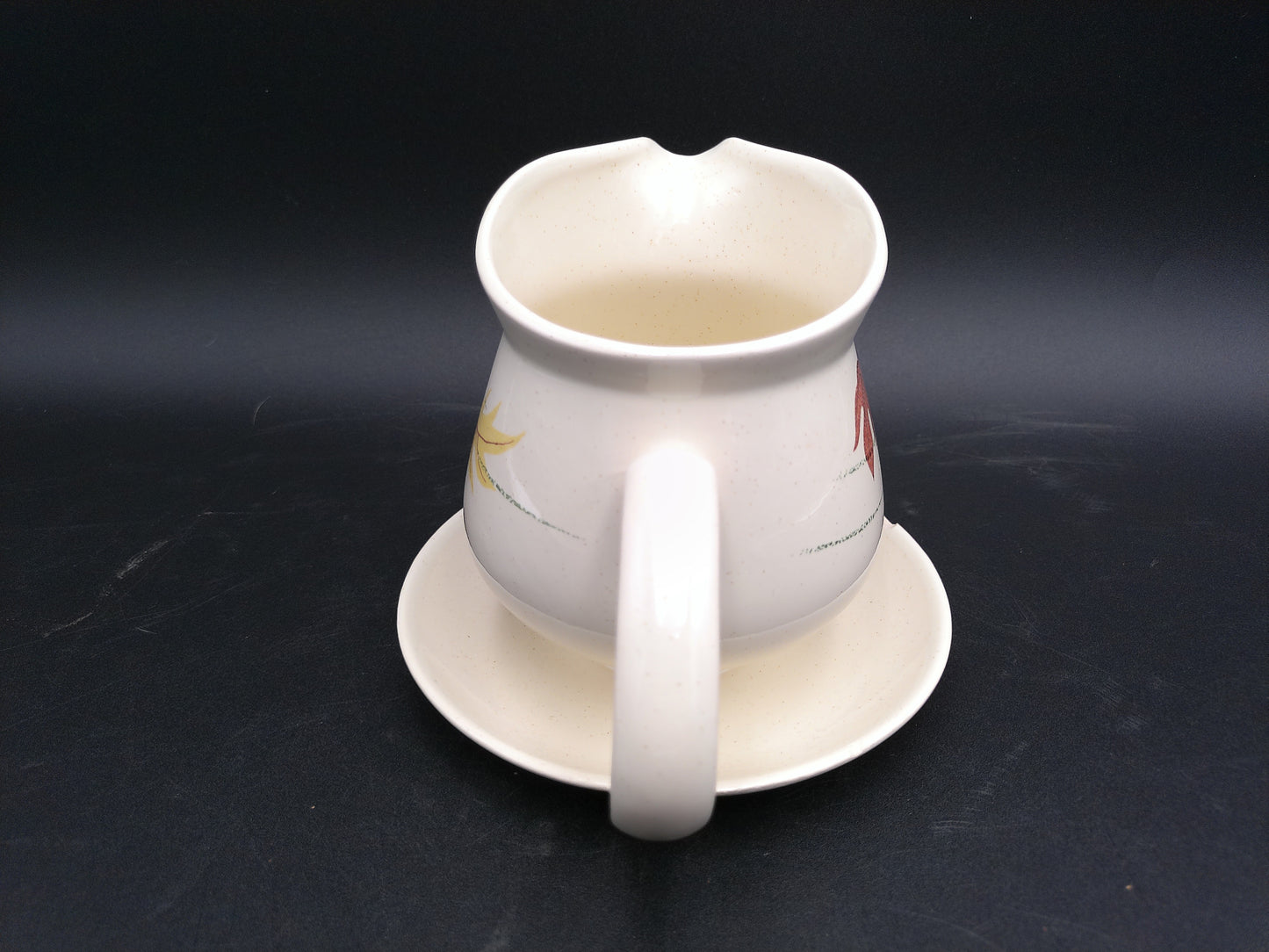 Franciscan Autumn Leaves Earthenware Gravy Boat w/ Attached Under Plate