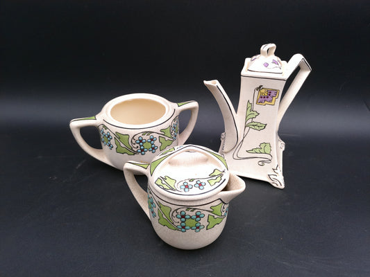 Pottery Roseville Creamware Donatella Persian Pot Set  around  1916