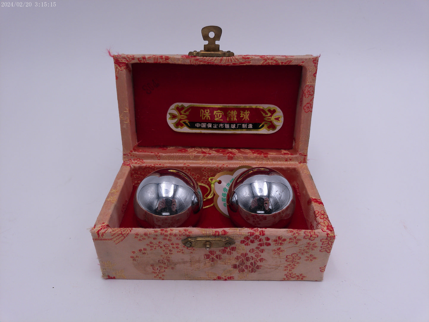 Zen Baoding Shouxing Chinese Medicine Balls Stress Relief Silver Chimes  Vintage