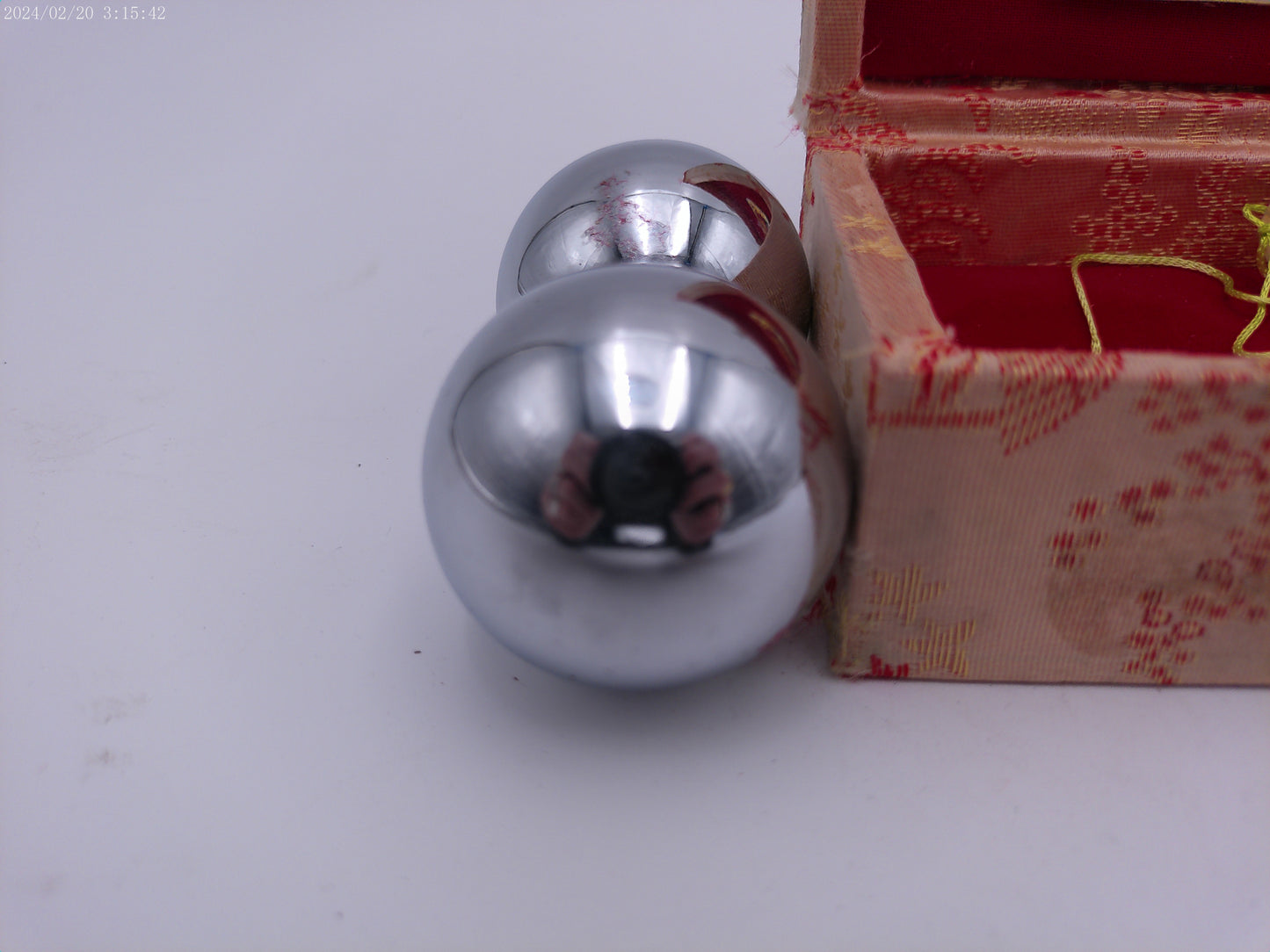 Zen Baoding Shouxing Chinese Medicine Balls Stress Relief Silver Chimes  Vintage