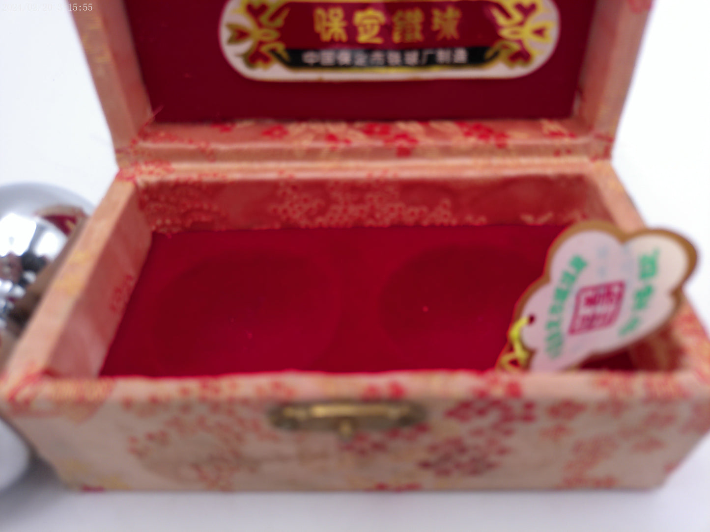 Zen Baoding Shouxing Chinese Medicine Balls Stress Relief Silver Chimes  Vintage