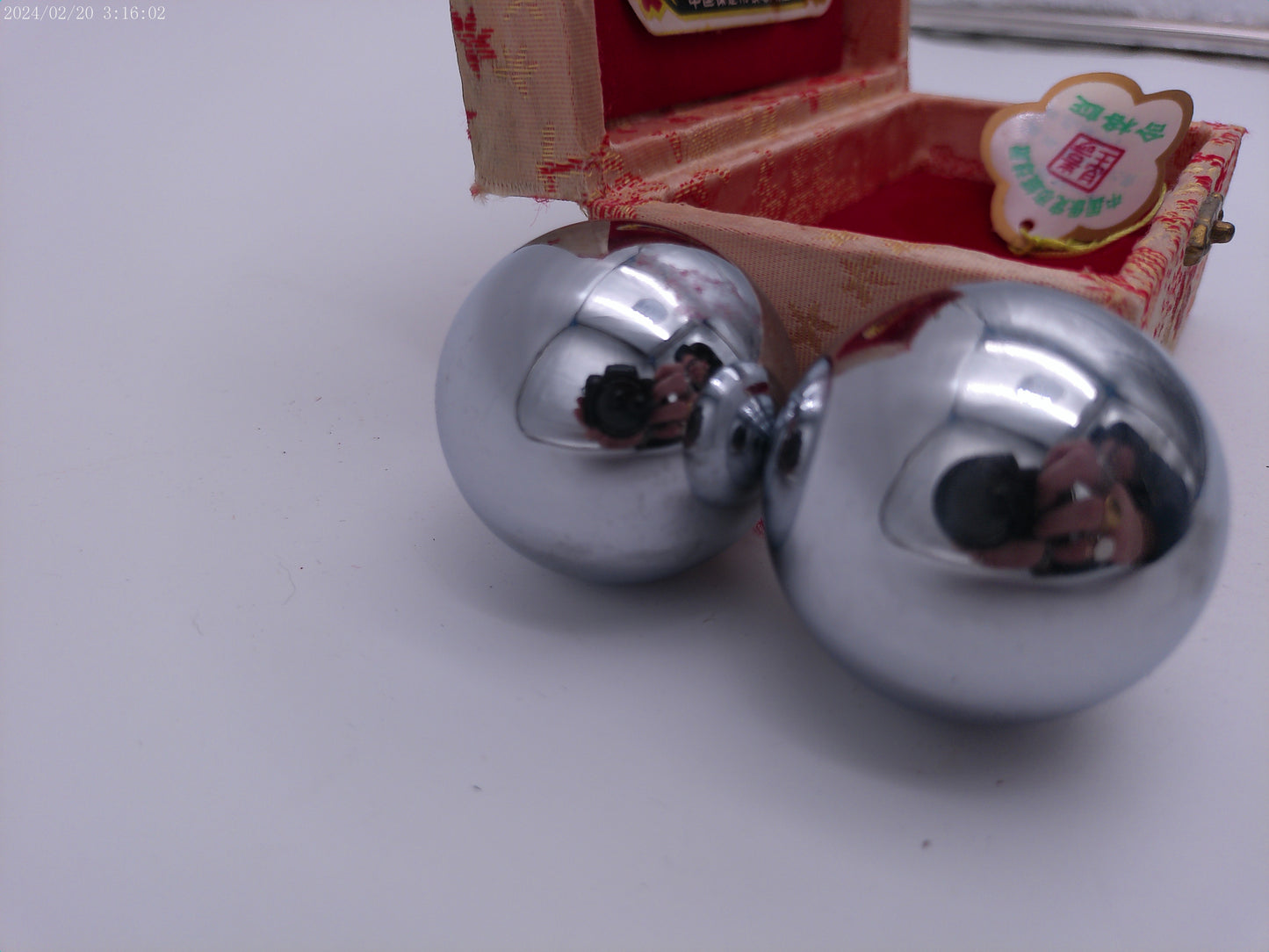 Zen Baoding Shouxing Chinese Medicine Balls Stress Relief Silver Chimes  Vintage