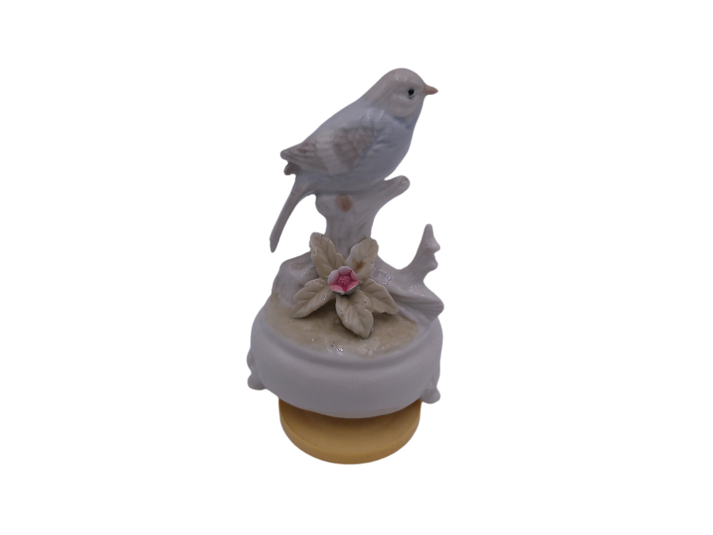 Ceramic Bird Music Box and spins vintage