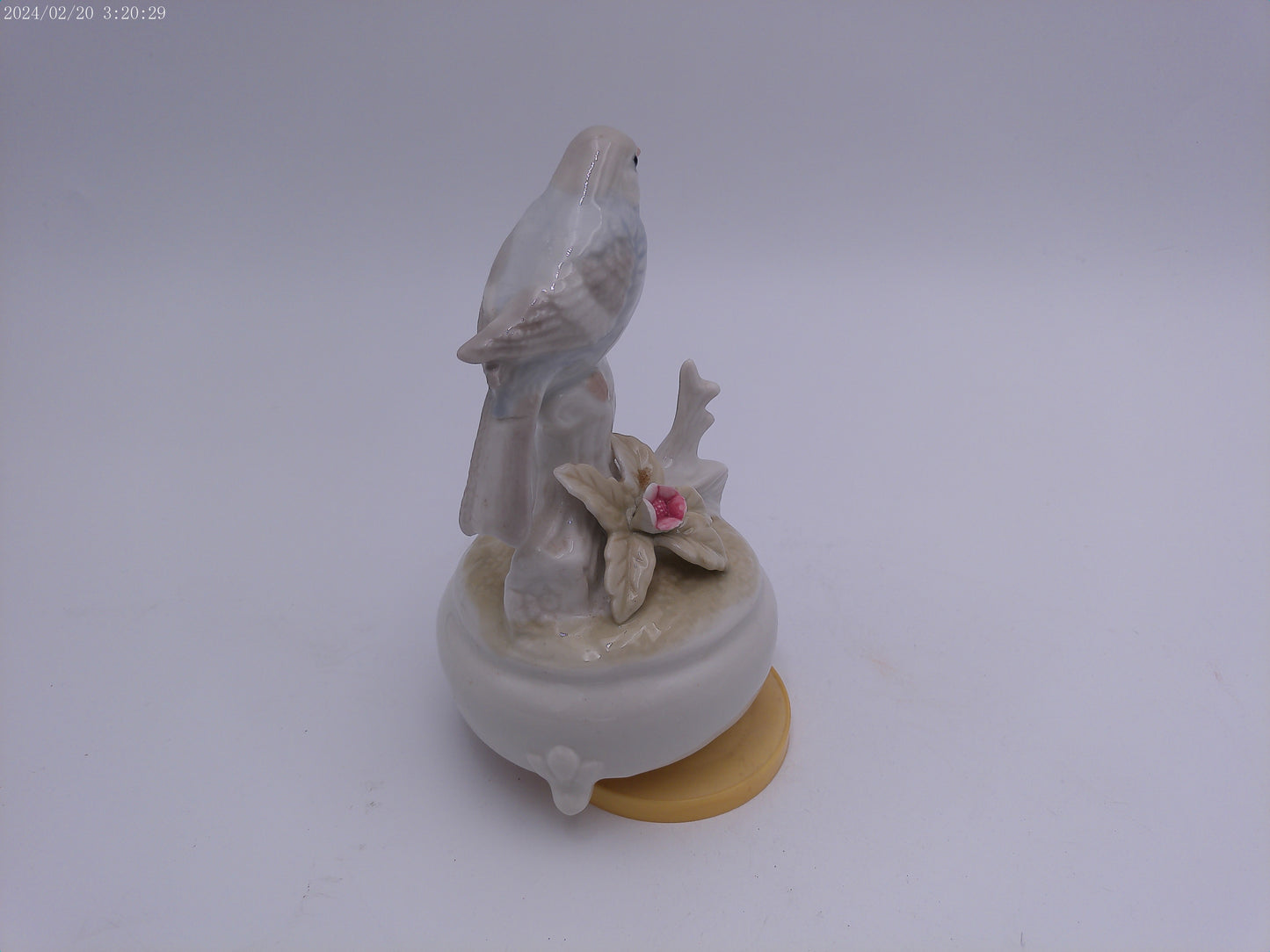 Ceramic Bird Music Box and spins vintage