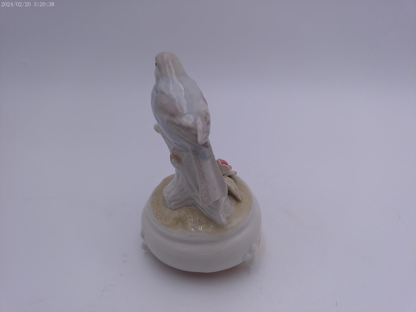 Ceramic Bird Music Box and spins vintage