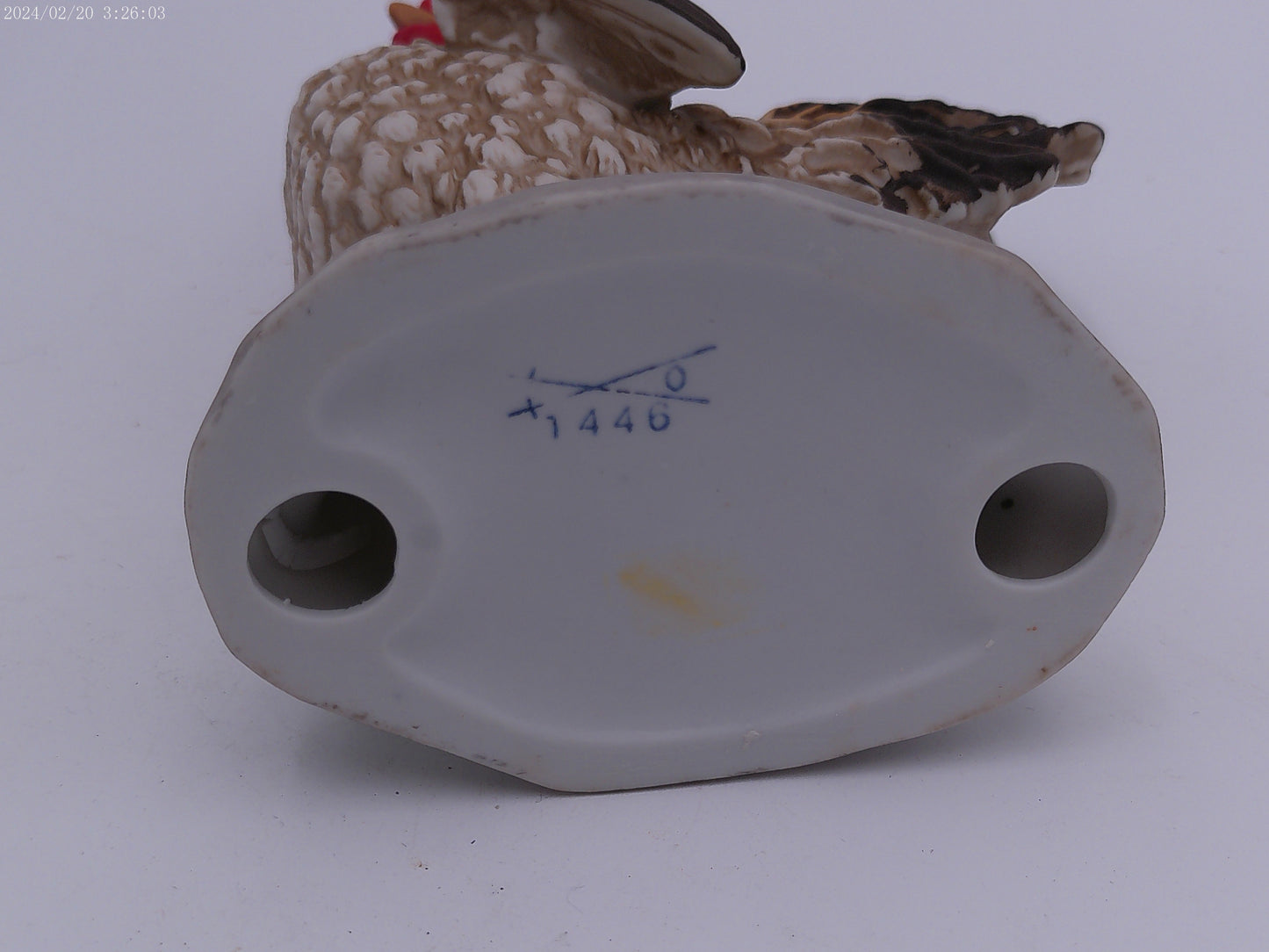 Homco Vintage Tan and Brown Porcelain Rooster 6.5 inches tall - no chips/cracks.