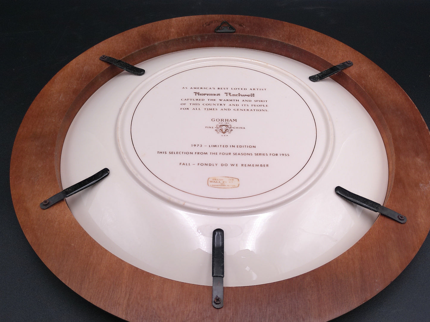 Norman Rockwell 1973 Limited Ed. "Four Seasons Ser and all Fondly We Do Remember plate