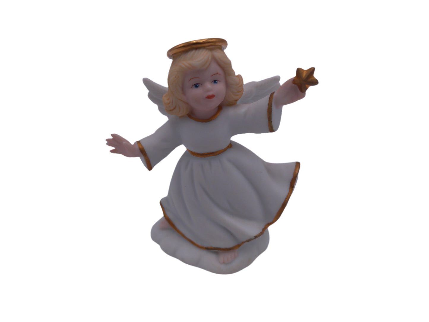 Celestial Celia Angel with Star Golden Halos Figurine Bronson Collectibles 3.75"