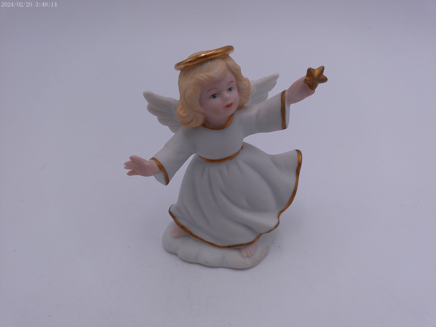 Celestial Celia Angel with Star Golden Halos Figurine Bronson Collectibles 3.75"