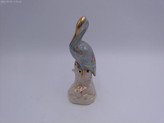 Beautiful Seagull on Rocks Figurine hand painted with Gold paint highlights