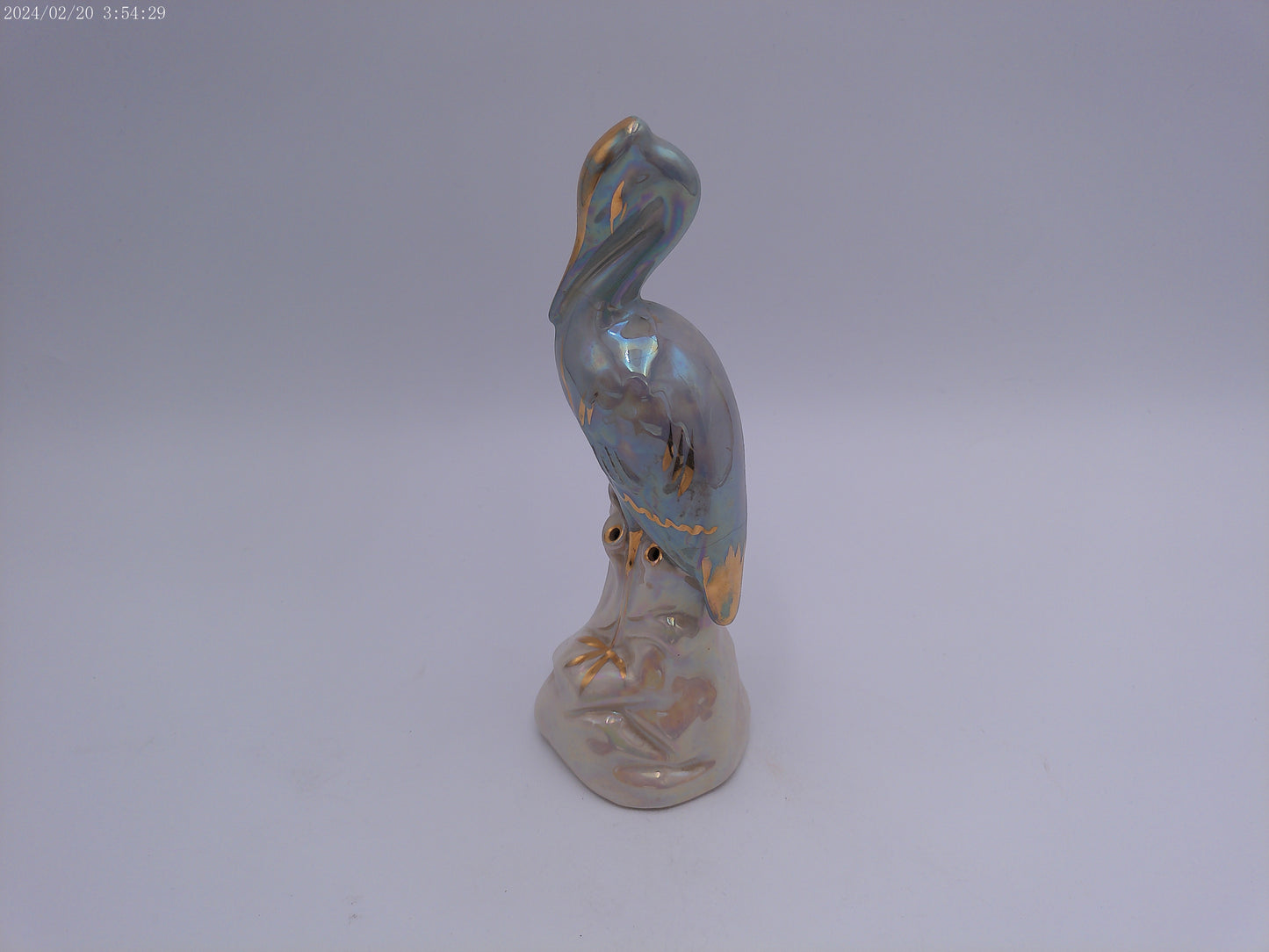 Beautiful Seagull on Rocks Figurine hand painted with Gold paint highlights