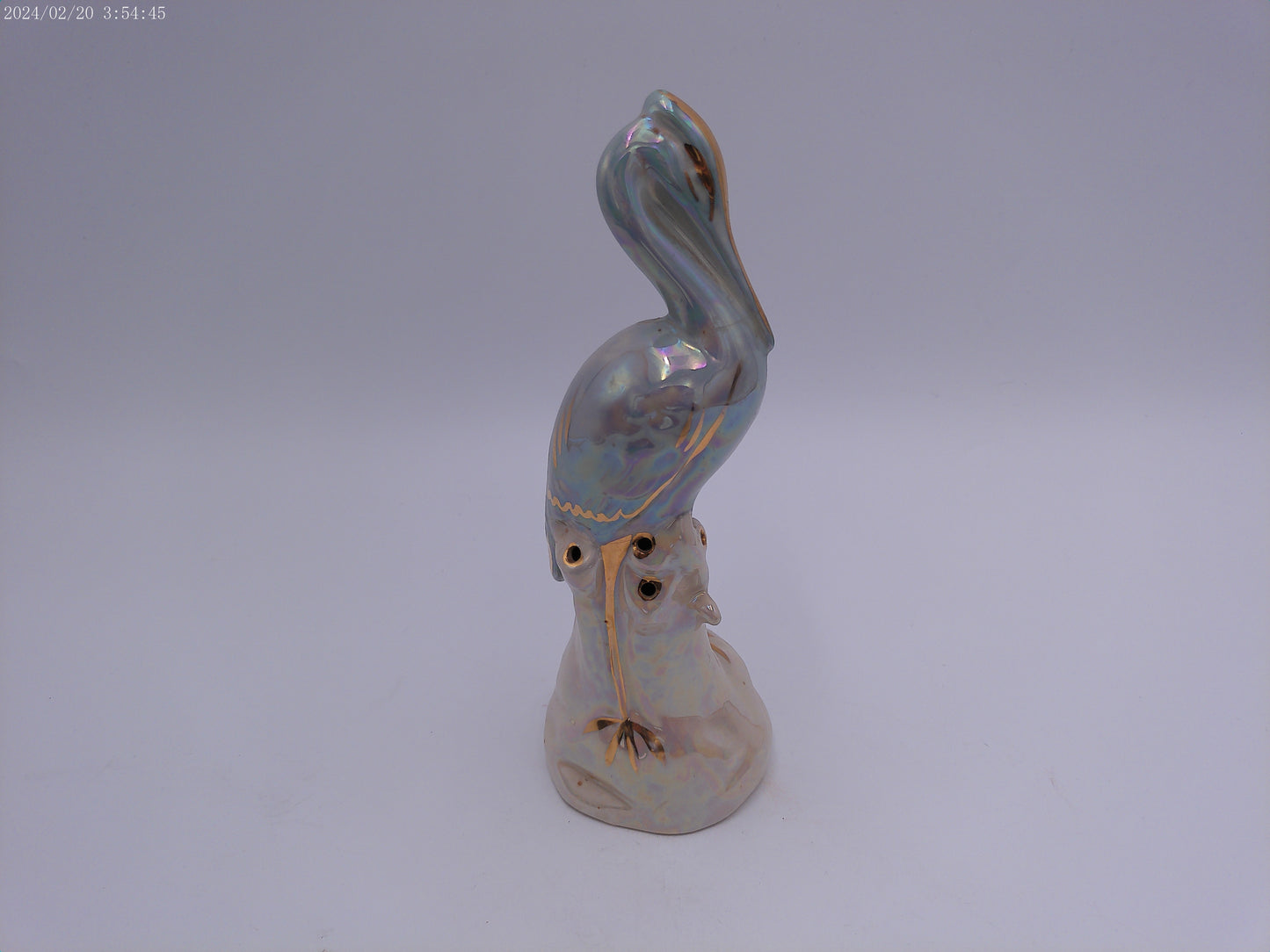 Beautiful Seagull on Rocks Figurine hand painted with Gold paint highlights