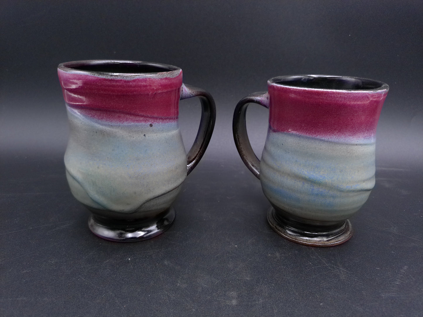 Moonfire Art Pottery Drip Glaze Multicolored Coffee Tea Mug lot of 2