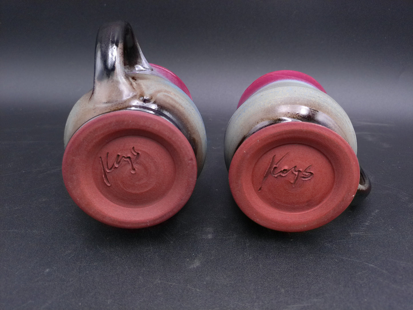 Moonfire Art Pottery Drip Glaze Multicolored Coffee Tea Mug lot of 2