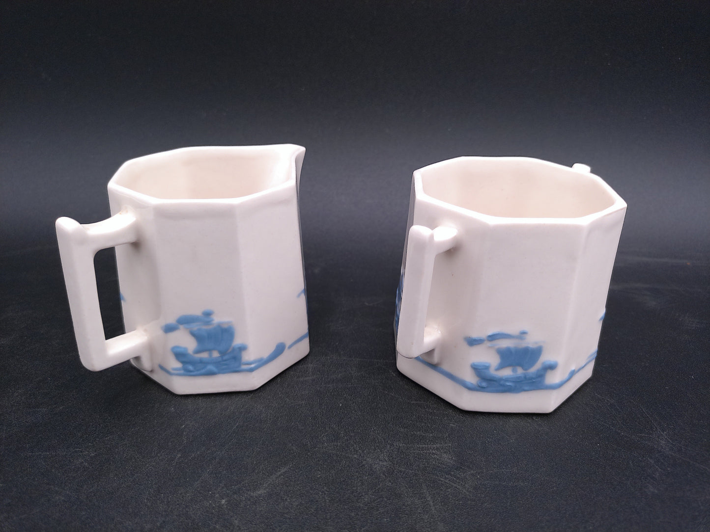 Rockwood Pottary Blue Sailing Ship M-11 Pattern Creamer