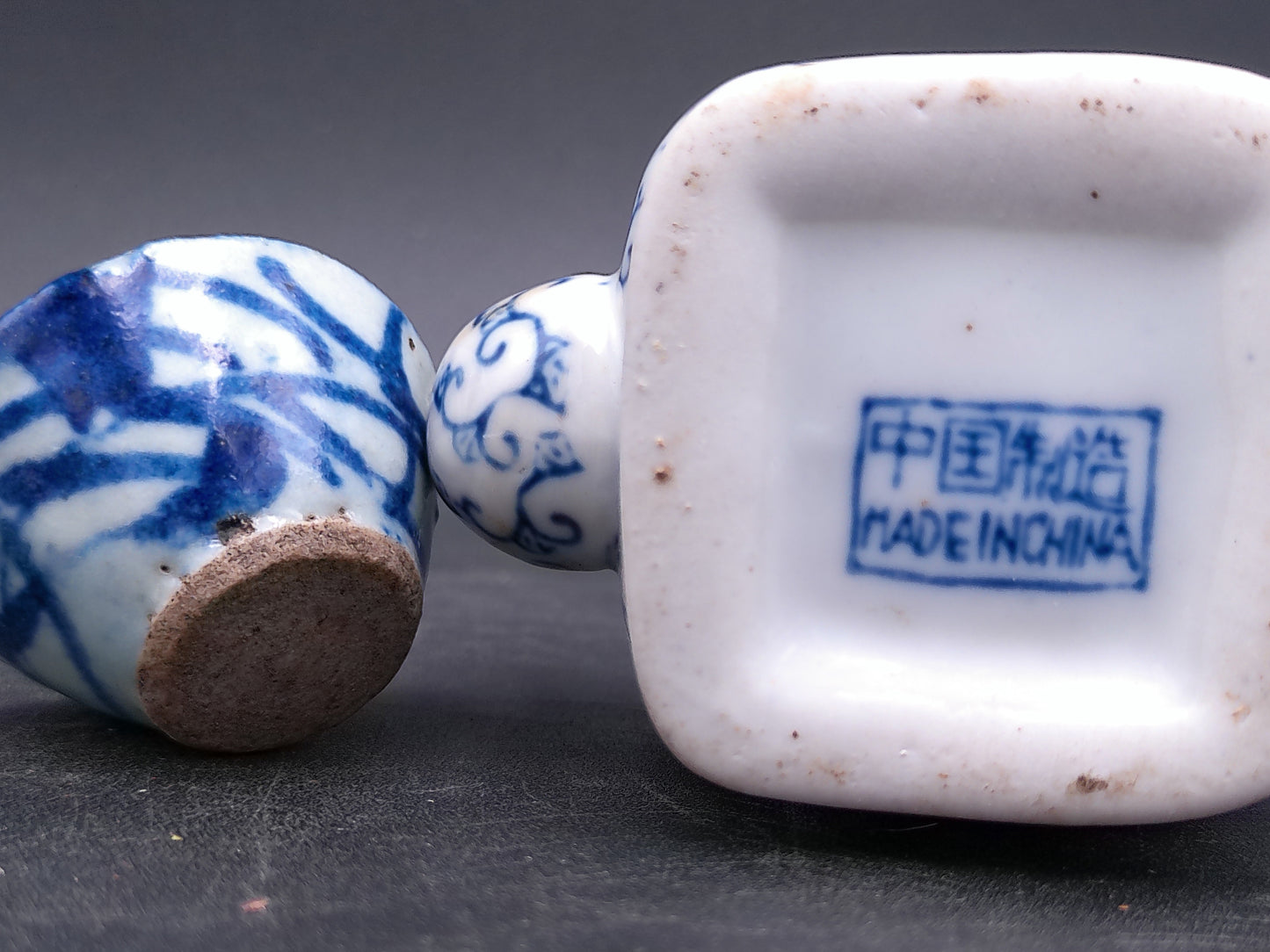 Blue & White Miniature Square Tea Pot with Lid Small and cup Oriental Teapot