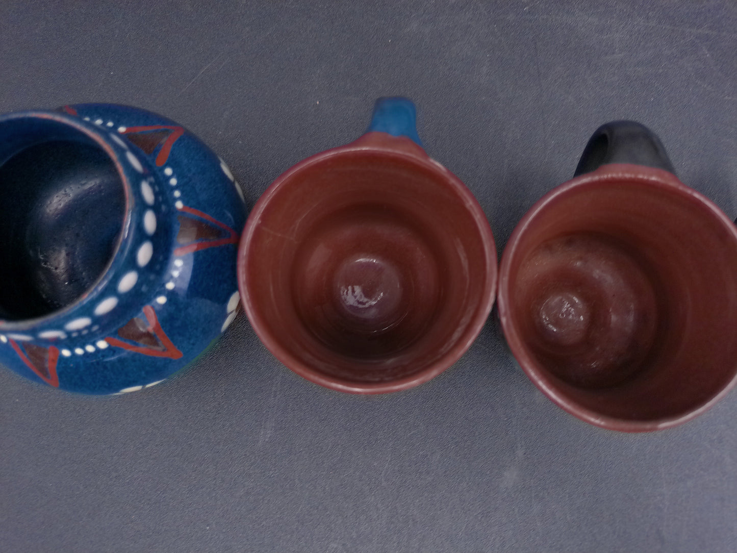Coffee Mug Lot of 4 and Small Bowl Colorful some from Poland Swedish