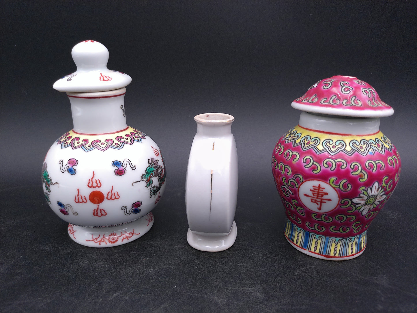 Chinese Dragon Small Perfume Tincture lot of 3 bottles Fishtail Ginger Jar