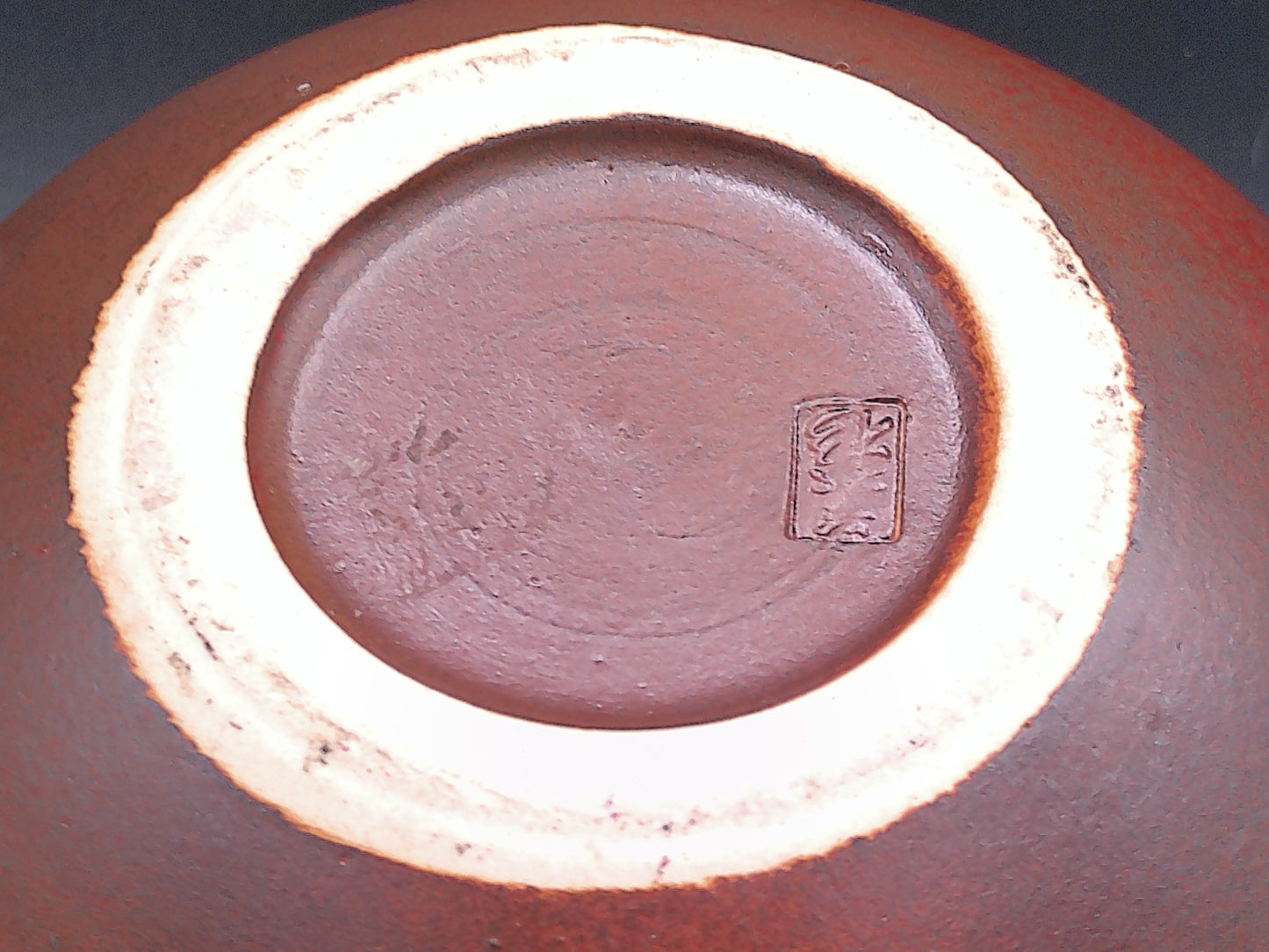 Toyo Japan Mid Century Modern Globe Vase Textured Brown Pottery Artist Signed w/ Label