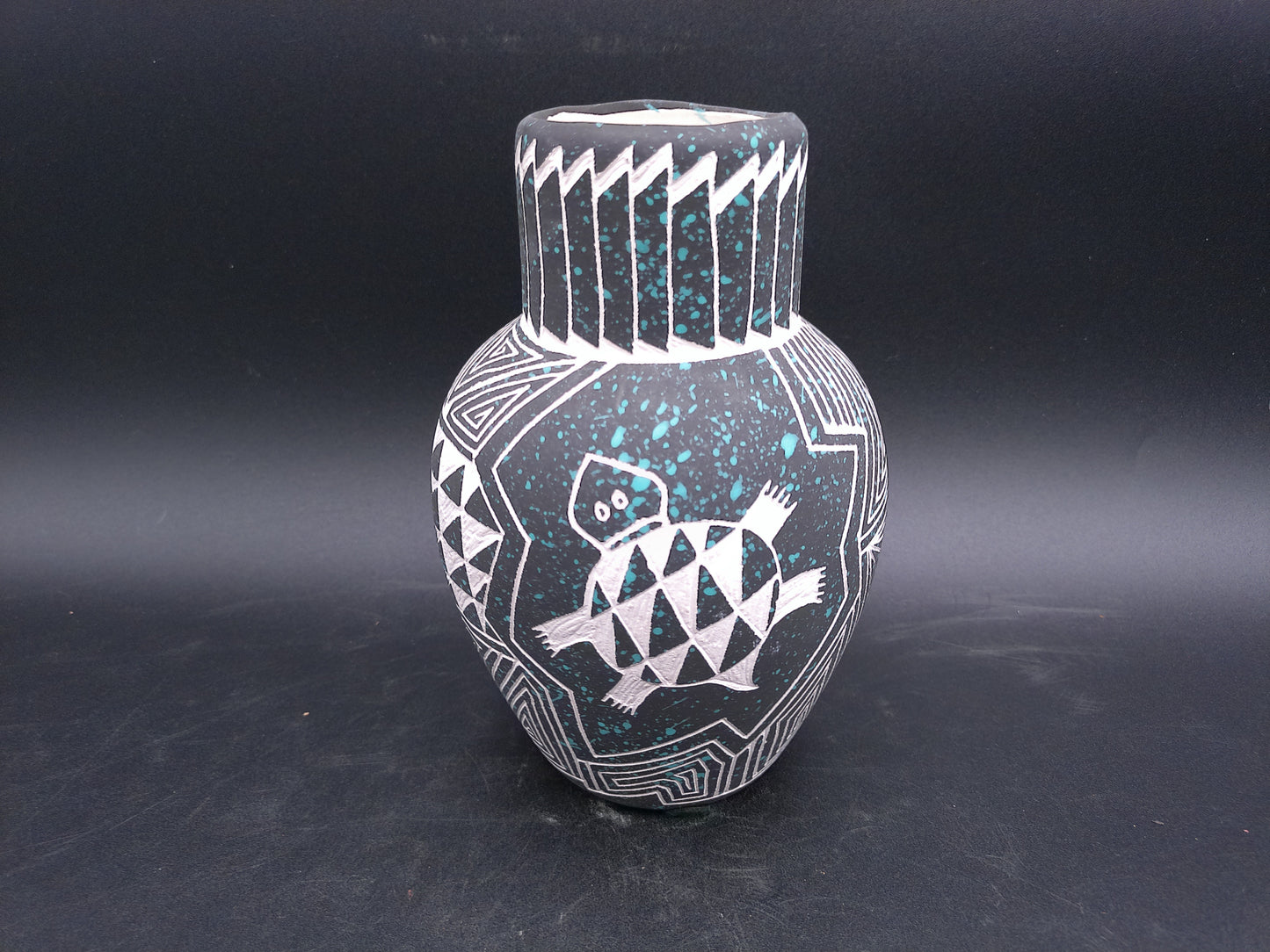 Southwest Native American Pueblo Pottery Vase Art Deco