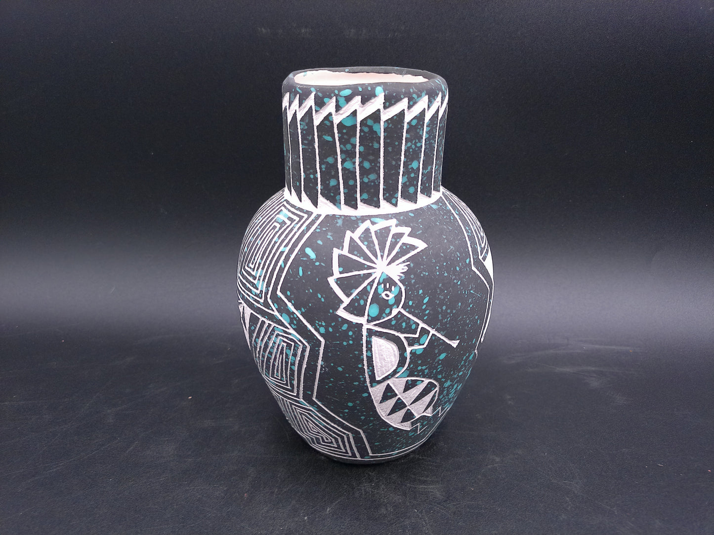 Southwest Native American Pueblo Pottery Vase Art Deco