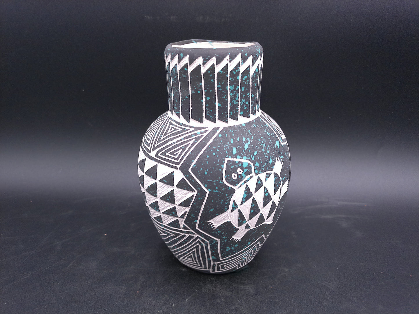 Southwest Native American Pueblo Pottery Vase Art Deco