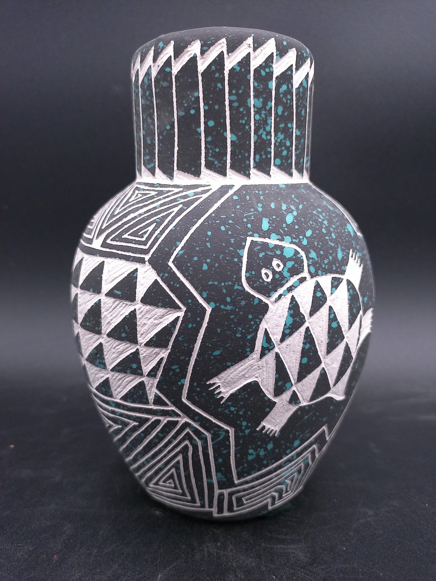 Southwest Native American Pueblo Pottery Vase Art Deco