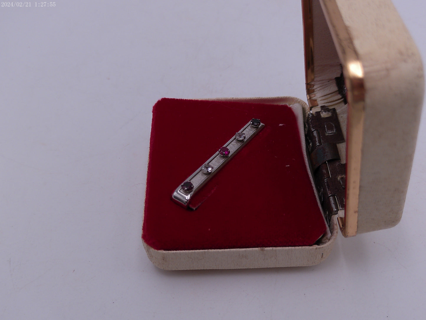 Tie Clip Jewel Mount Sterling Silver Vintage