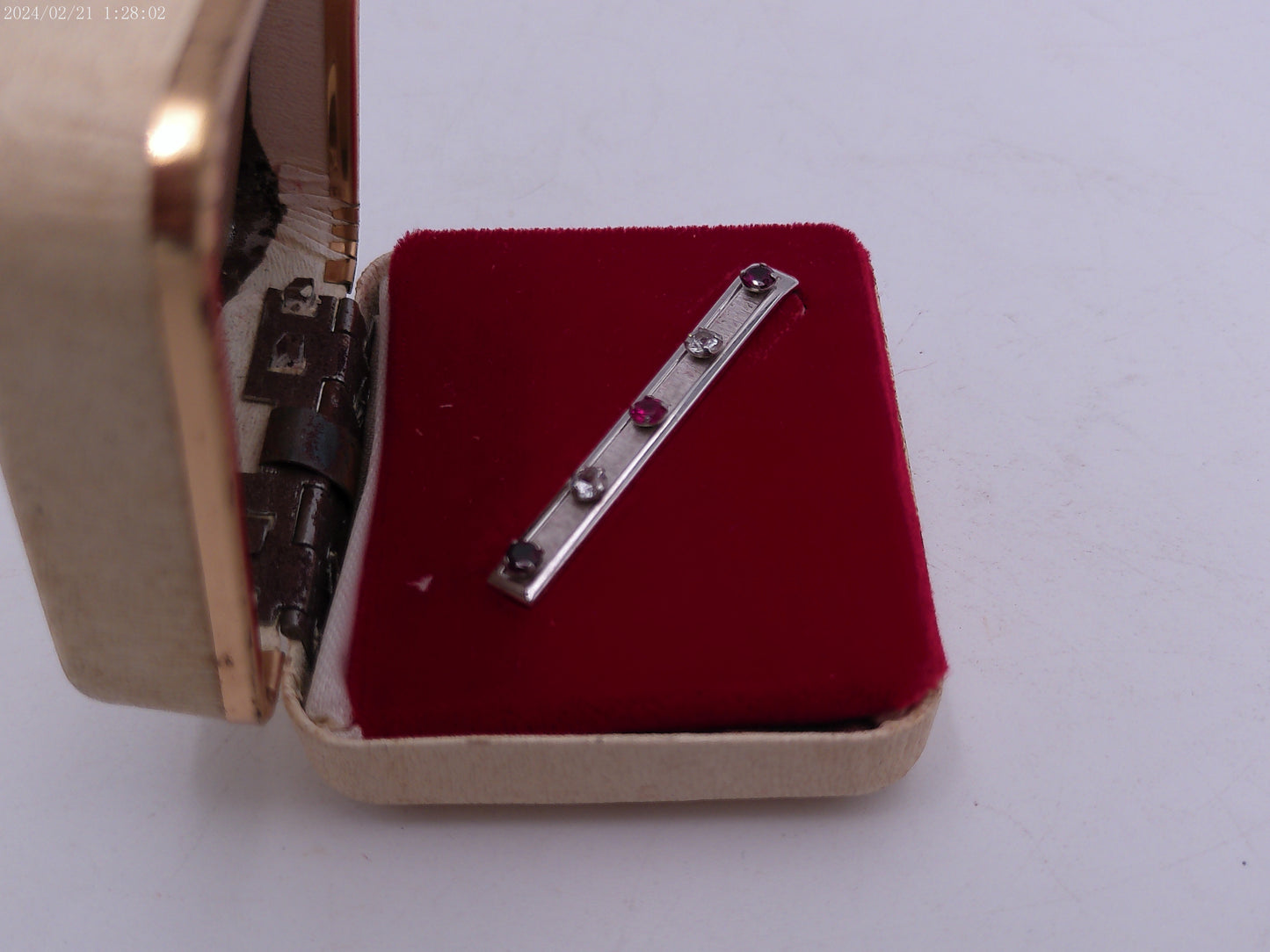 Tie Clip Jewel Mount Sterling Silver Vintage