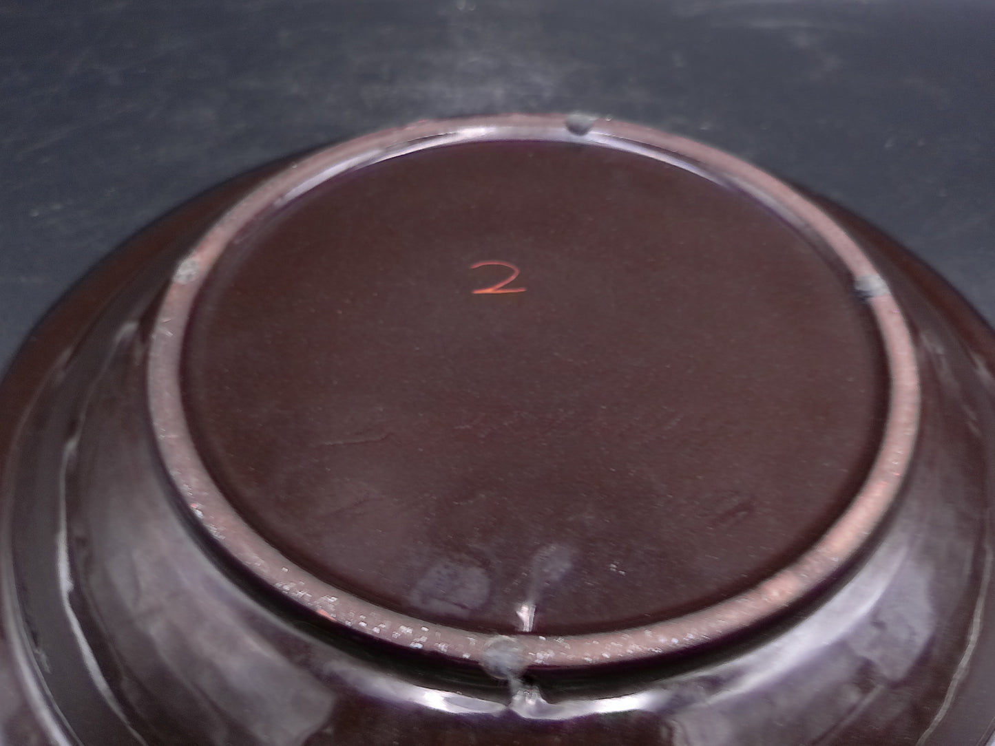 Swiss Ceramic Dark Brown Decorative Floral Design Plate