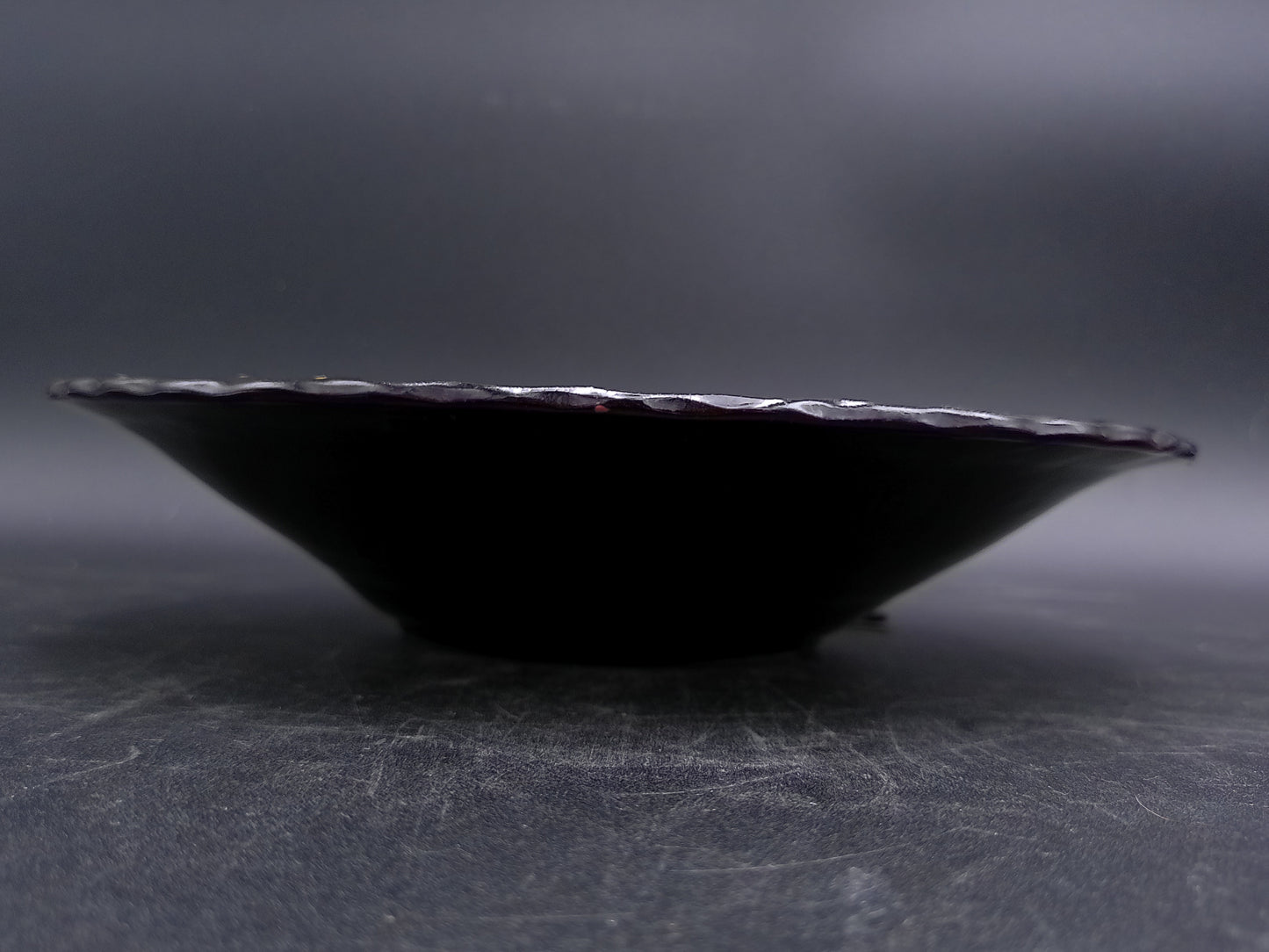 Ceramic Dark Brown Decorative Floral Ring Design Plate