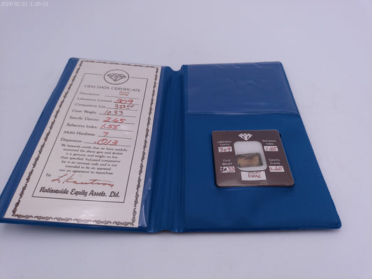 Smoky Topaz Stone 11.33 grams