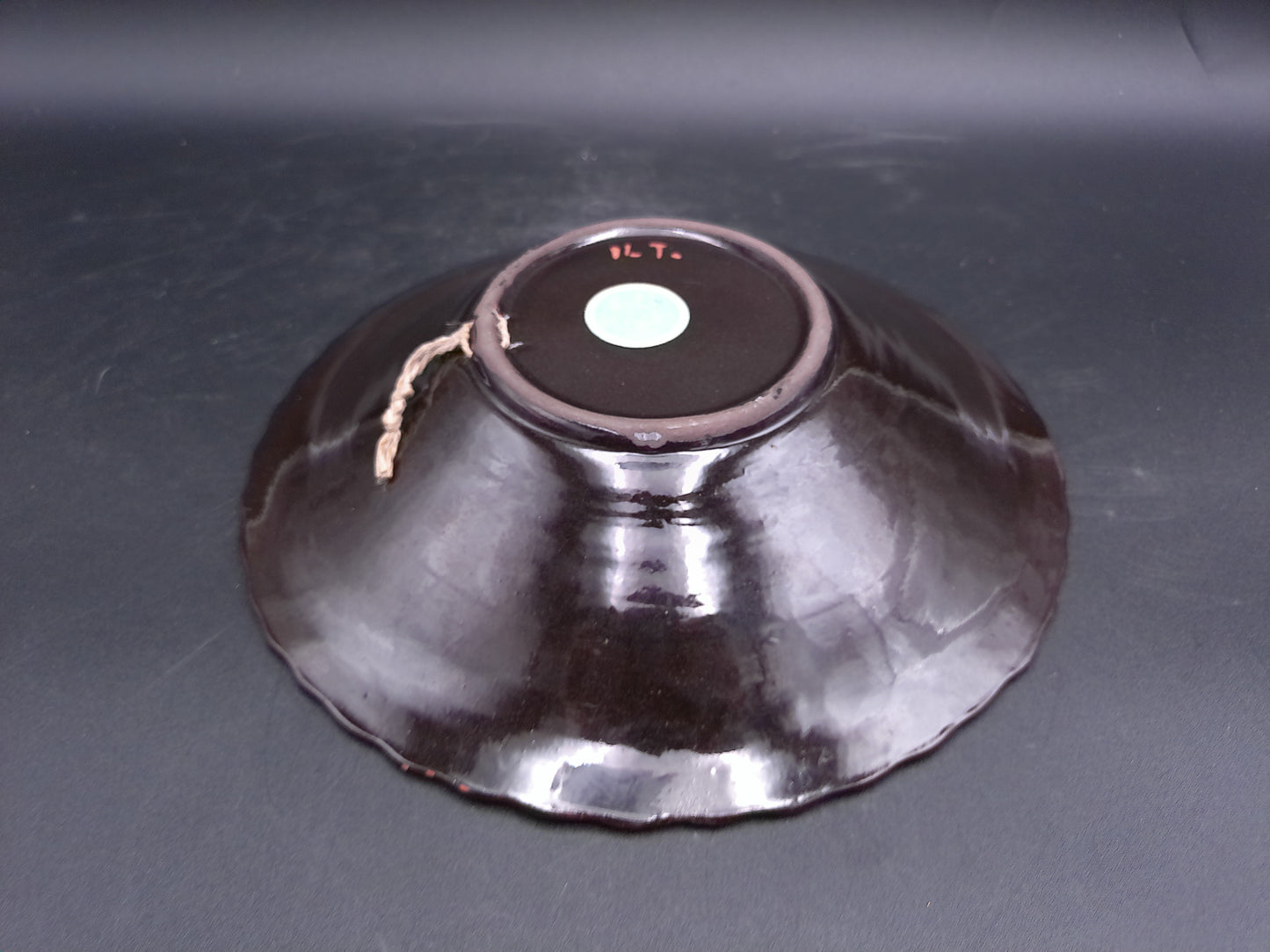 Ceramic Dark Brown Decorative Floral Ring Design Plate