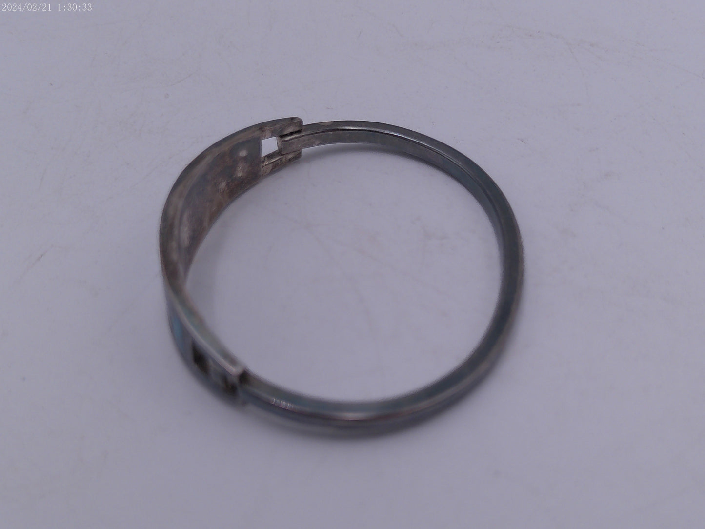 Mexican Silver and blue flower Child Bracelet Vintage