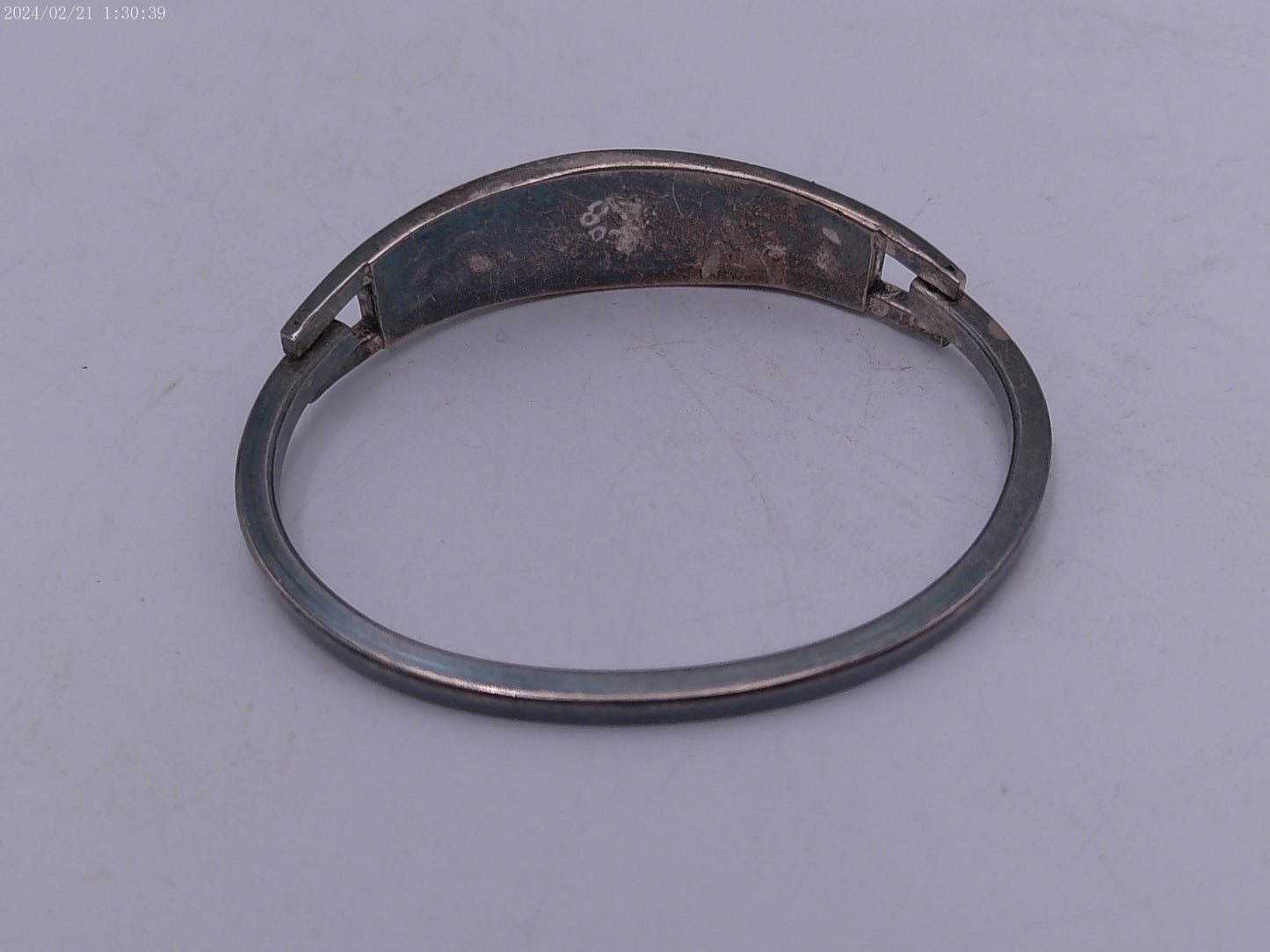 Mexican Silver and blue flower Child Bracelet Vintage