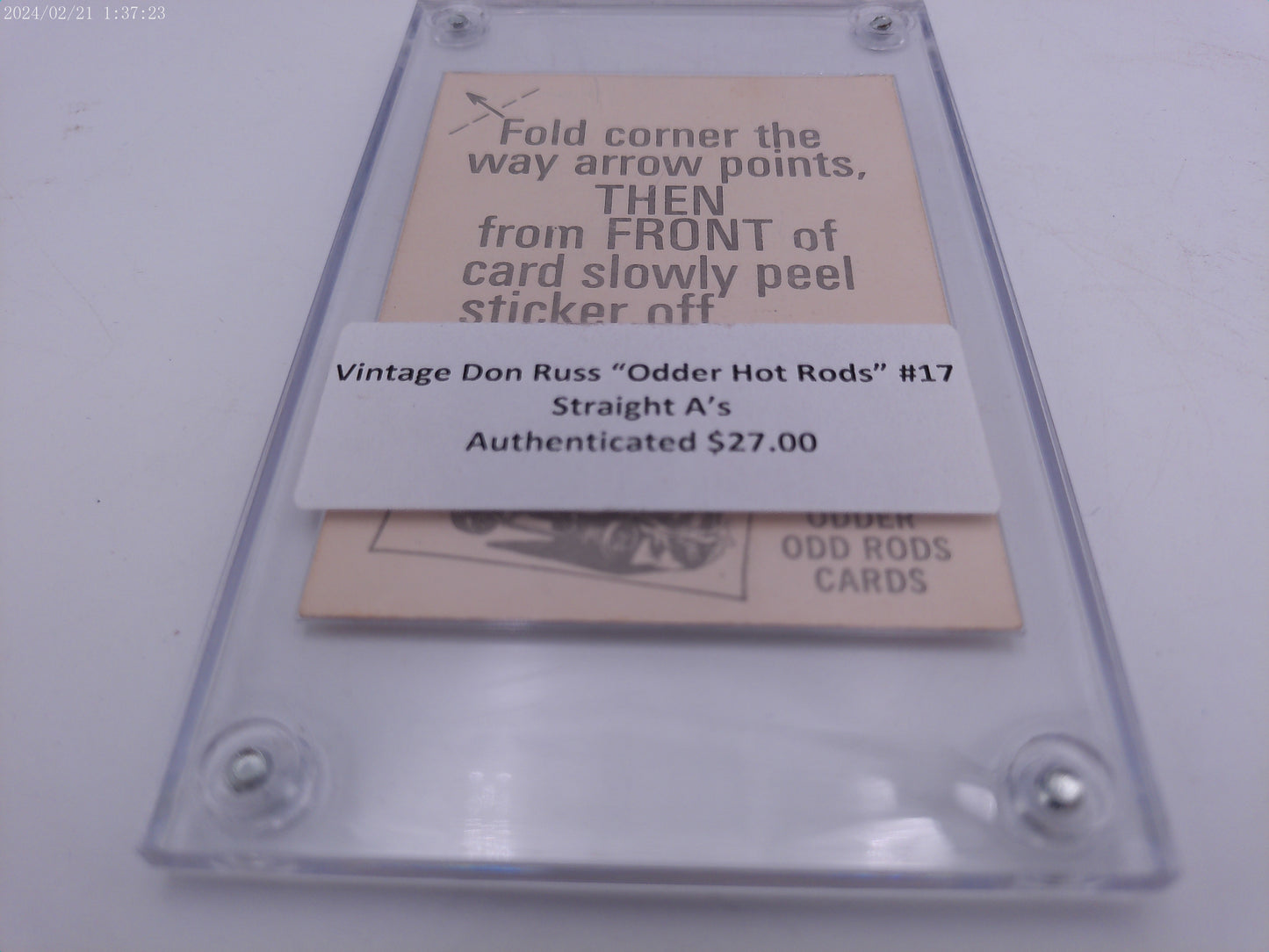 Odd Rods All Stars #17 Straight A's Trading Card Authenticated