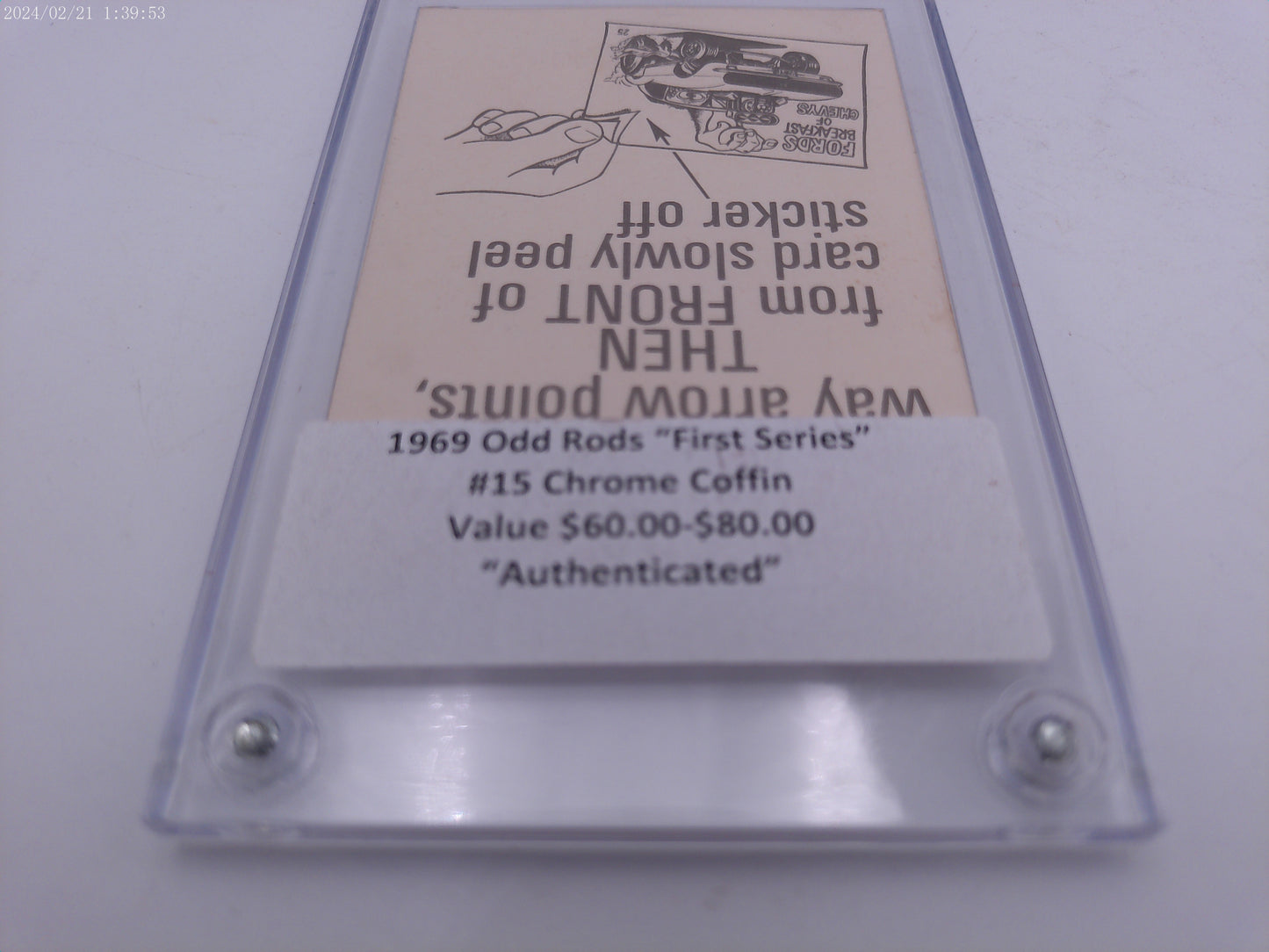 Odd Rods #15 Crome Coffin Trading Card 1969 Authenticated