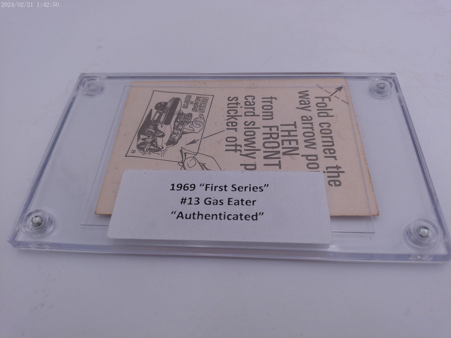 Odd Rods #57 Gas Eater Authenticated 1969 Trading Card