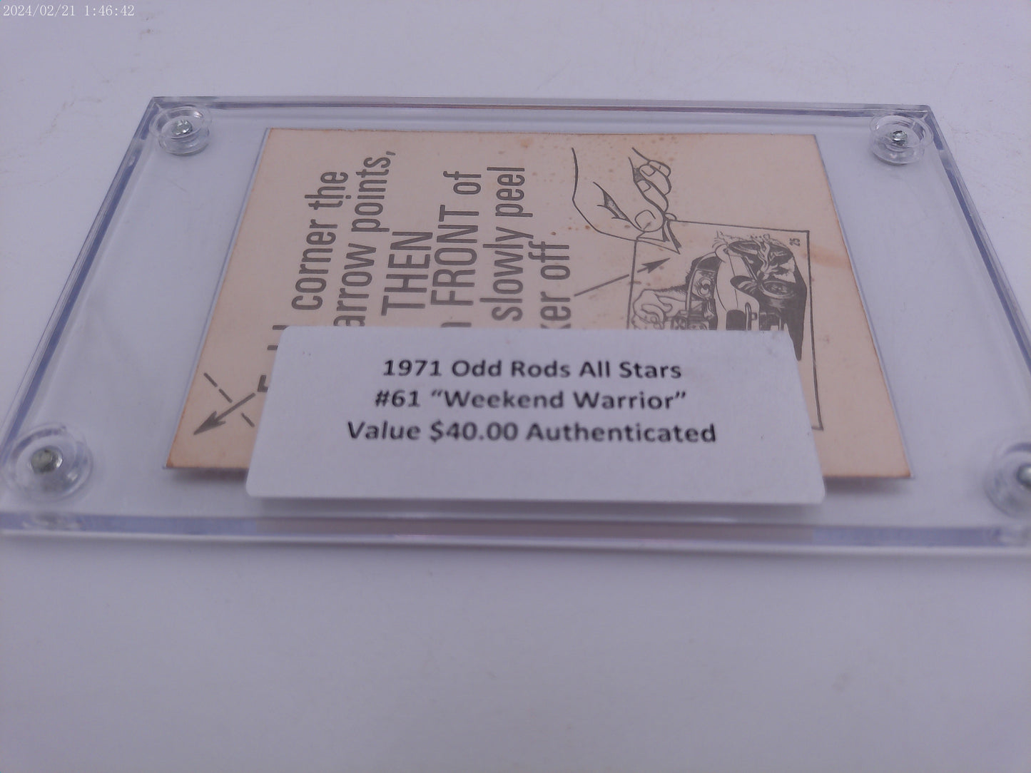 Odd Rods #61 Weekend Warrior Authenticated 1971 Trading Card