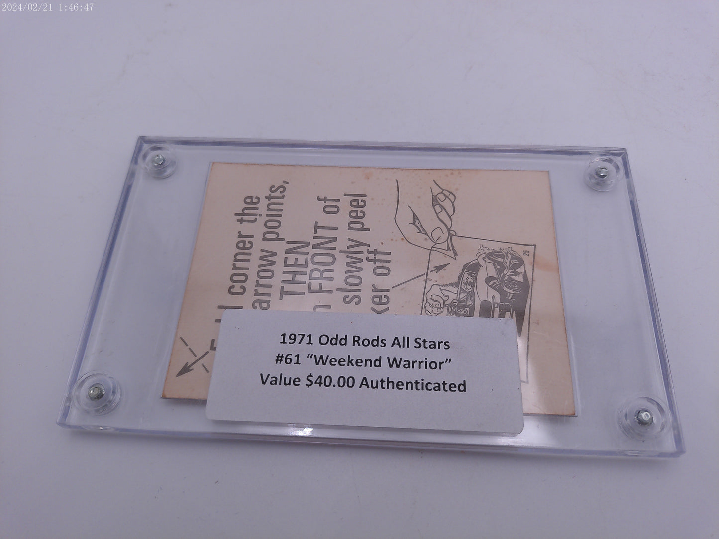 Odd Rods #61 Weekend Warrior Authenticated 1971 Trading Card