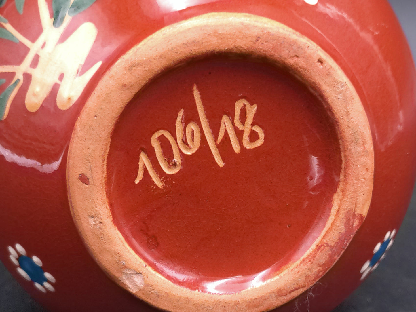 Milk Water Jug Pitcher Hand Made and Hand Painted Brown