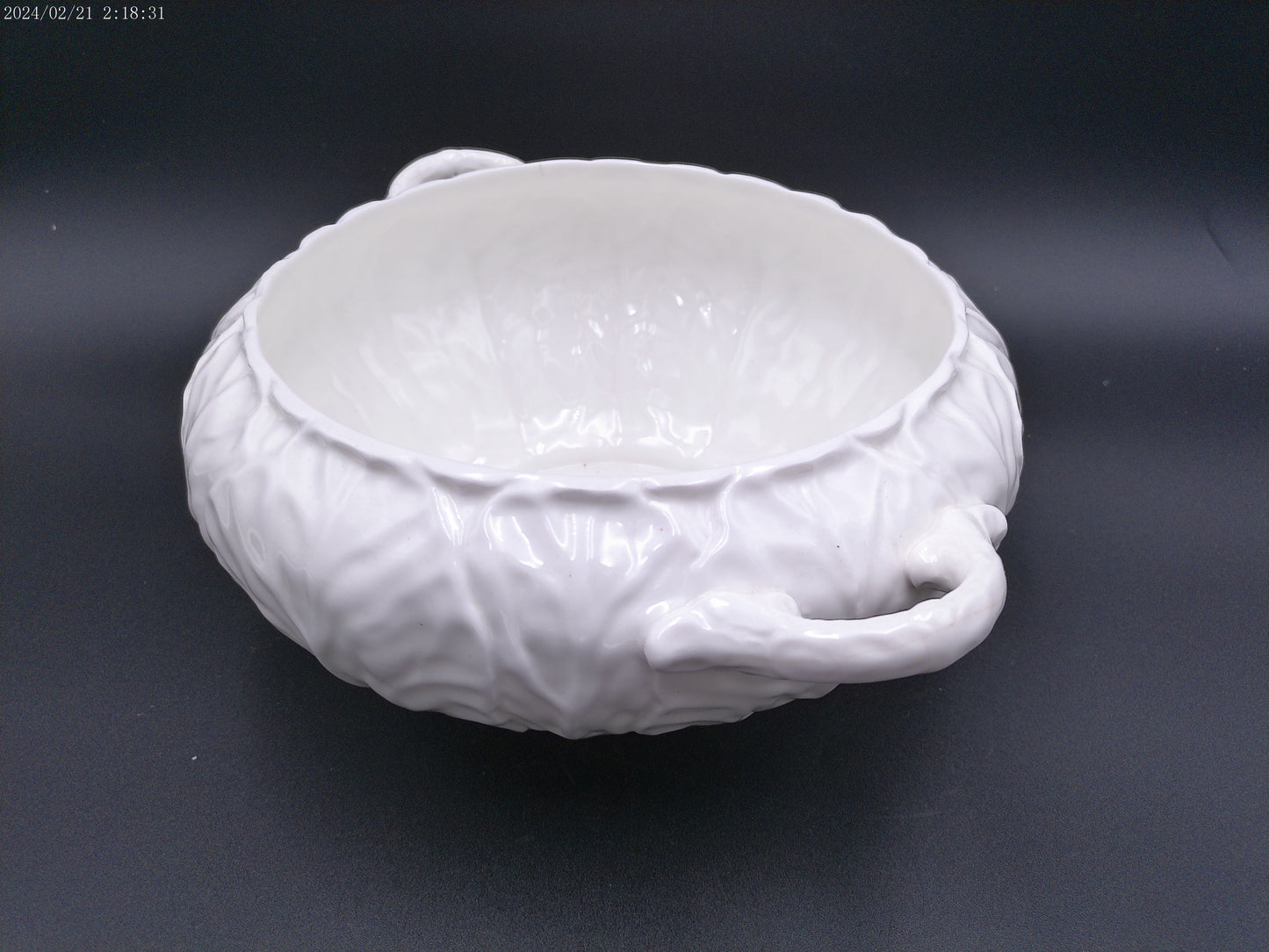 Coalport Bone China Bowl Cabbage Leaf White Porcelain